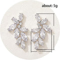 Korean Floral Socialite Zircon Stud Earrings For Women AAA Zircon Inlaid Romantic Jewelry view 5