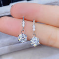 European American Copper Platinum Plated Cubic Zirconia Drop Earrings, Women Jewelry view 2
