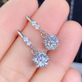 European American Copper Platinum Plated Cubic Zirconia Drop Earrings, Women Jewelry view 1
