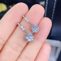 European American Copper Platinum Plated Cubic Zirconia Drop Earrings, Women Jewelry view 4