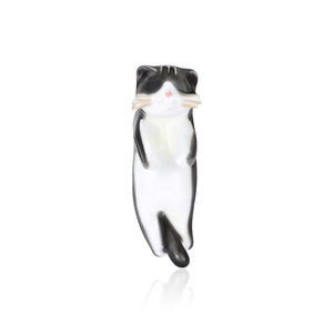 Metal Alloy Enamel 3D Cute Cat Brooch For Sweater Decoration