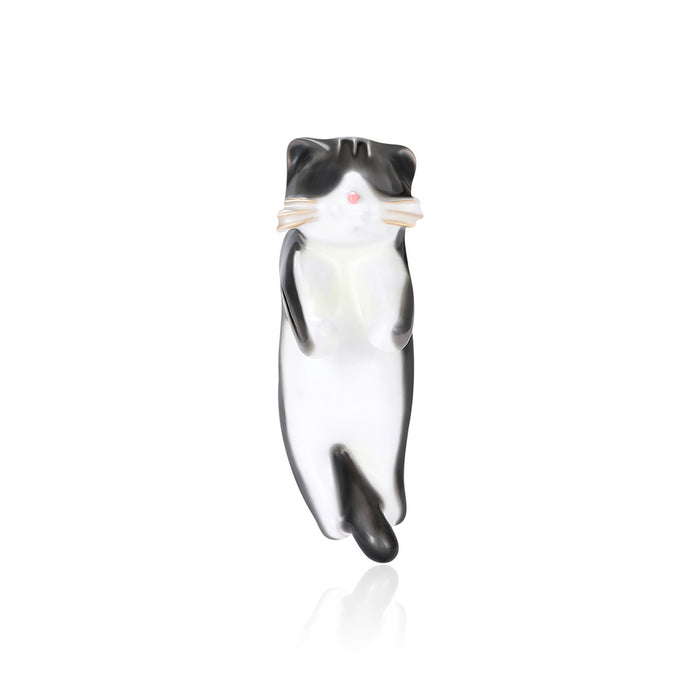 Metal Alloy Enamel 3D Cute Cat Brooch For Sweater Decoration