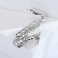 Alloy Rhinestone Saxophone Brooch Pin For Music Clothing Accessories view 4