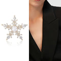 Alloy Rhinestone Snowflake Brooch For Fashion Lapel Decoration view 2