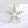 Alloy Rhinestone Snowflake Brooch For Fashion Lapel Decoration view 4
