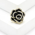 Alloy Enamel Camellia Rhinestone Brooch Pin For Elegant Outfits view 3
