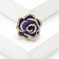 Alloy Enamel Camellia Rhinestone Brooch Pin For Elegant Outfits view 4