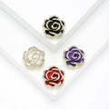Alloy Enamel Camellia Rhinestone Brooch Pin For Elegant Outfits view 1