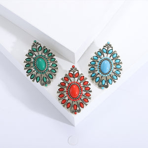 Alloy Turquoise Baroque Brooch Pin For Vintage Dress Decoration