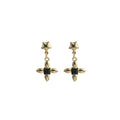 Star Rhinestone Alloy Drop Studs Black Gold Contrast Sweet Luxury Zircon Dangle Earrings view 5