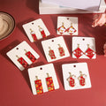 Sterling Silver Needle Cute Rabbit New Year Earrings, Red Chinese Style Lucky Cartoon Ear Jewelry view 1