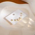 Elegant French Gold Alloy Pearl And Zircon Geometric Stud Set Small Versatile Women Earrings view 3