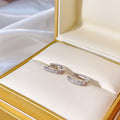 Minimalist Silver Tone Alloy Round Hoop Huggie With Zircon Rhinestone Luxury Fashion Stud Earrings view 3