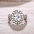 Luxury Full Rhinestone Copper Plated Round Cubic Zirconia Openwork Ring For Women view 2