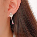 Fairy Style Flower Earrings With Pear Water Drop Design, Light Luxury Fashion Dangle Jewelry For Women view 4