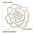 Alloy Rhinestone Camellia Flower Brooch Pin For Women's Clothing view 6