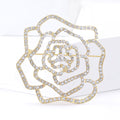 Alloy Rhinestone Camellia Flower Brooch Pin For Women's Clothing view 4