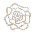 Alloy Rhinestone Camellia Flower Brooch Pin For Women's Clothing view 1