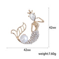 Alloy Rhinestone Mermaid Brooch Fashion Lapel Pin For Garments view 5