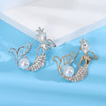 Alloy Rhinestone Mermaid Brooch Fashion Lapel Pin For Garments view 3