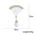 Alloy Shell Fan Brooch Pin For Suits And Qipao view 5