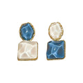 Chic French Style Alloy Irregular Square Oval Wave Drop Earrings, Elegant Geometric Dangle Earrings view 5