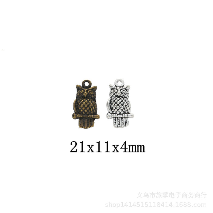 Zinc Alloy Owl Charm Pendant No.493364 for DIY Necklace Bracelet Jewelry Making