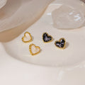 Elegant Korean Heart Shell Pearl Alloy Stud Clip Earrings For Women Girls Fashion Gold Plated Earrings view 1