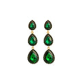 Luxury Oversized Rhinestone Crystal Gemstone Teardrop Round Geometric Long Tassel Stud Drop Earrings view 5