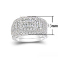 Luxury Wide Mens Ring, Copper Full Pave Rhinestone Zircon Finger Jewelry view 5