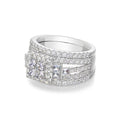 Luxury Wide Mens Ring, Copper Full Pave Rhinestone Zircon Finger Jewelry view 3