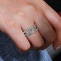 Minimalist Spiral Ring With Sparkling Zircon And Interlaced Line Design For Women view 2