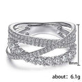 Minimalist Spiral Ring With Sparkling Zircon And Interlaced Line Design For Women view 5