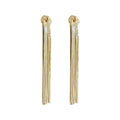 Light Luxury Copper Chain Tassel Drop Earrings For Women, Minimalist Long Metal Stud Style view 5