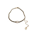 Korean Rhinestone Alloy Letter Faux Leather Choker Necklace For Women Light Luxury Clavicle Jewelry view 5