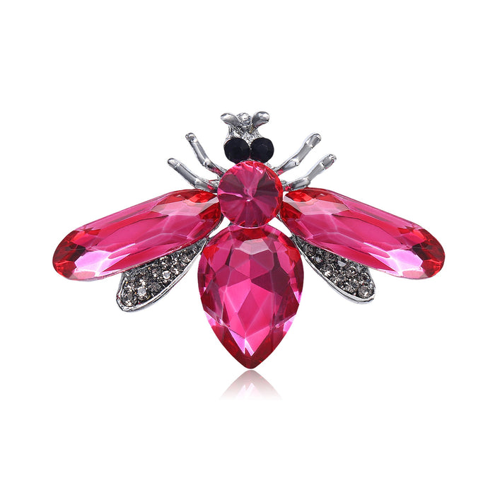 Alloy Rhinestone Bee Lapel Pin For Mens Suit Decoration Brooch