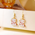Cute Cartoon Animal Shape Alloy Enamel Painted Creative Drop Hook Women's Fashion Earrings view 4