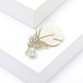 Alloy Shell Feather Brooch Lapel Pin For Suits And Dresses view 2
