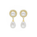 Elegant Korean Style Gold Alloy Pearl Stud And Drop Earrings With Rhinestone Crystal Accents For Women Earrings view 5
