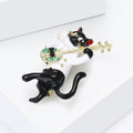 Alloy Enamel Musical Cat Brooch Pin For Women Apparel view 3