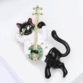 Alloy Enamel Musical Cat Brooch Pin For Women Apparel view 4