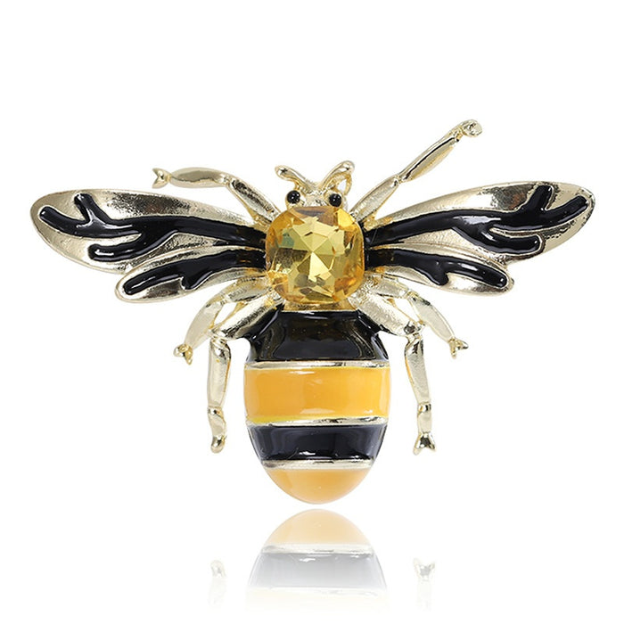 Alloy Enamel Bee Brooch Pin For Simple Insect Coat Accessories