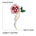Alloy Enamel Rhinestone Rose Brooch Pin For Fashion Apparel Accessories view 4