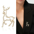Alloy Polished Deer Brooch Pin For Christmas Holiday Animal Accessories view 3