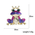 Alloy Enamel Crown Frog Brooch For Shirt And Coat Decoration view 5