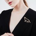 Alloy Smooth Cat Brooch For Creative Animal Clothing Accessories view 2