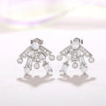Sparkling Firework Stud Earrings For Women Sweet Geometric Zircon Slimming Fashion Jewelry view 2