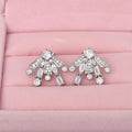Sparkling Firework Stud Earrings For Women Sweet Geometric Zircon Slimming Fashion Jewelry view 3