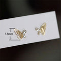 Japanese Korean Hollow Butterfly Stud Earrings, Elegant Mini Simple Ear Jewelry For Students view 5