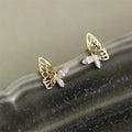 Japanese Korean Hollow Butterfly Stud Earrings, Elegant Mini Simple Ear Jewelry For Students view 4